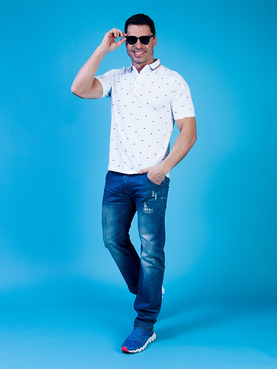 Поло мужские 8718-1 Белый_фото_2