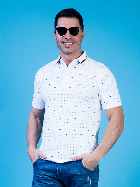 Поло мужские 8718-1 Белый_фото_1