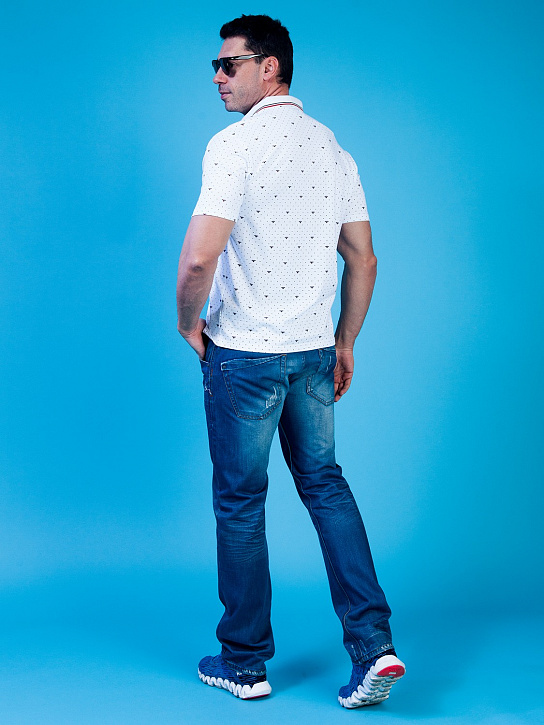 Поло мужские 8718-1 Белый_фото_3